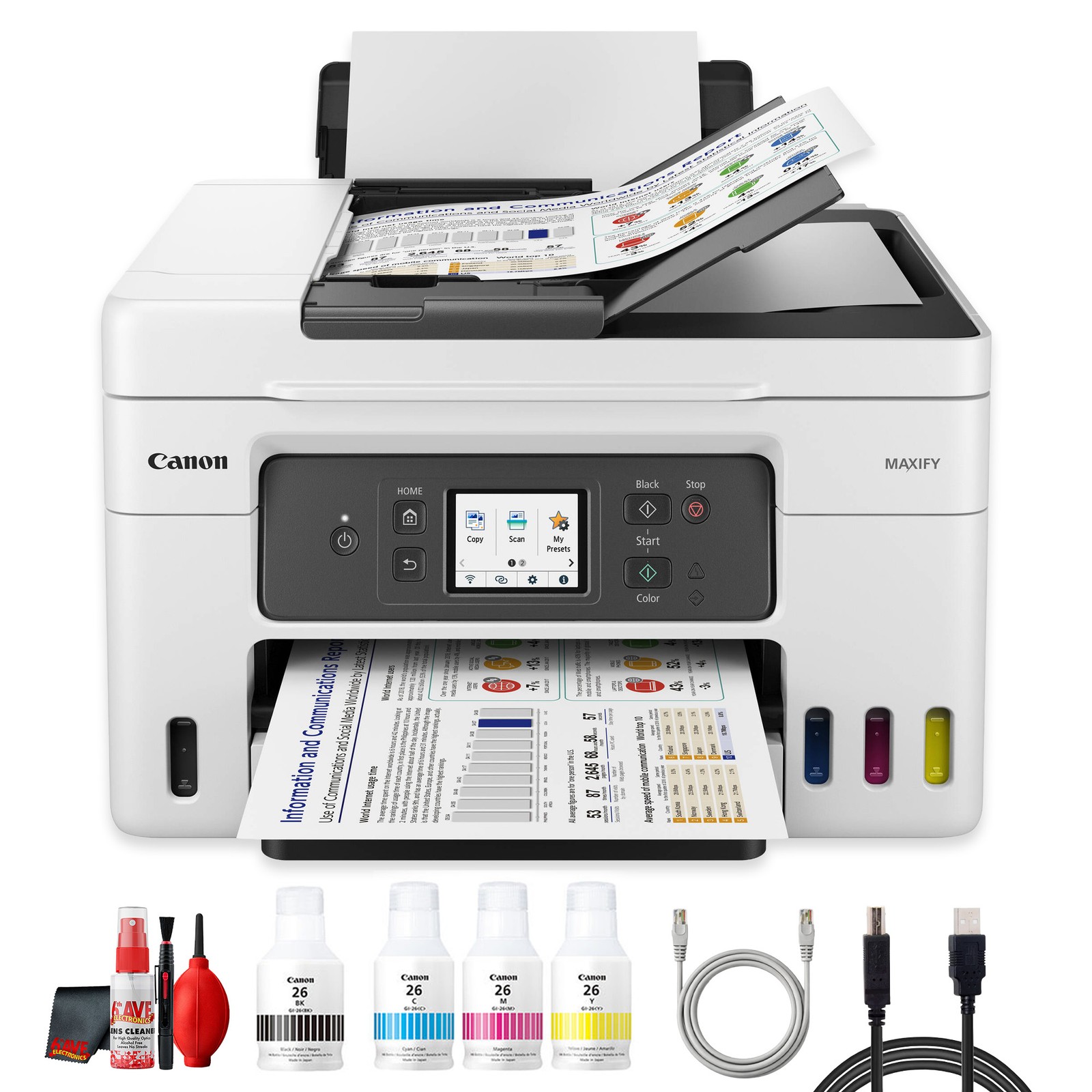 Canon MAXIFY GX4020 MegaTank All in One Printer Ink Bundle