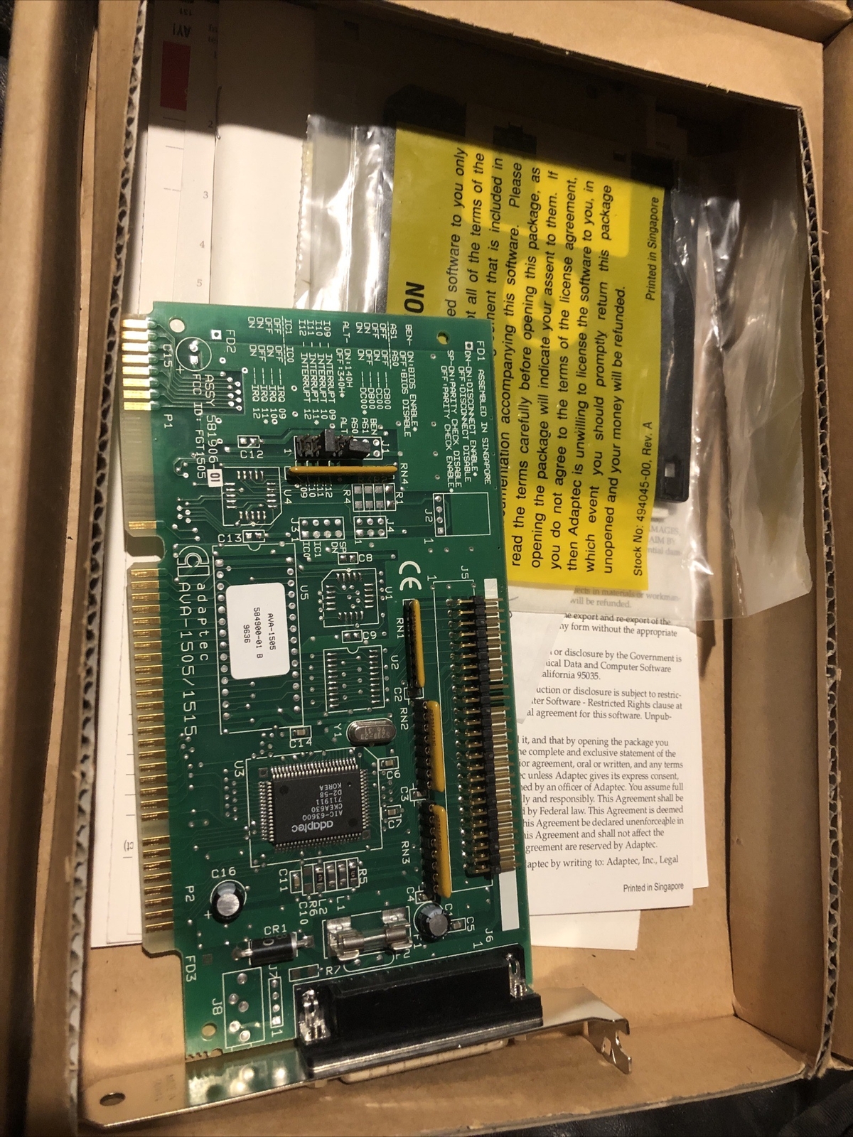 AVA-1505/1515 ISA SCSI 16 bit ADAPTEC Controller 25 & 50 Pin AVA-1515 5846-01 