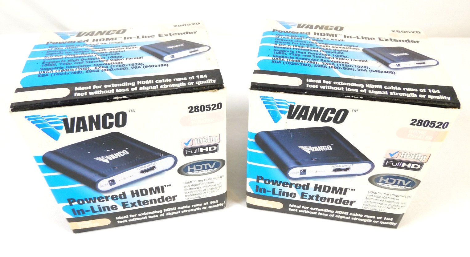 Vanco 280520 HDMI Powered In-Line Extender 1080p to 164 ft.- QUANTITY OF 2 - NEW