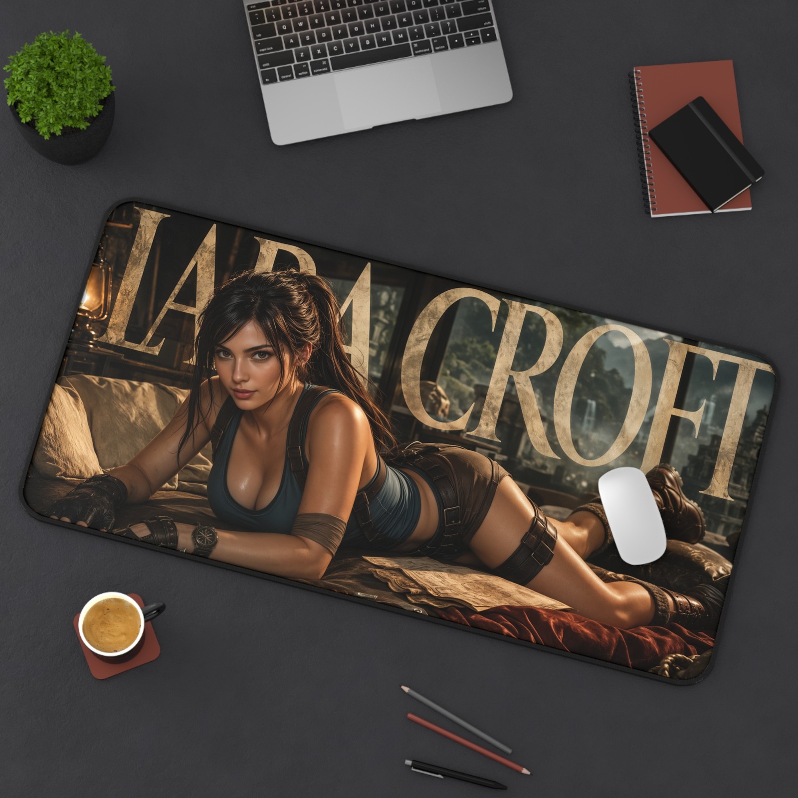 Lara Croft Gaming Mouse Pad, Tomb Raider XXL Desk Mat, Explorer Pad