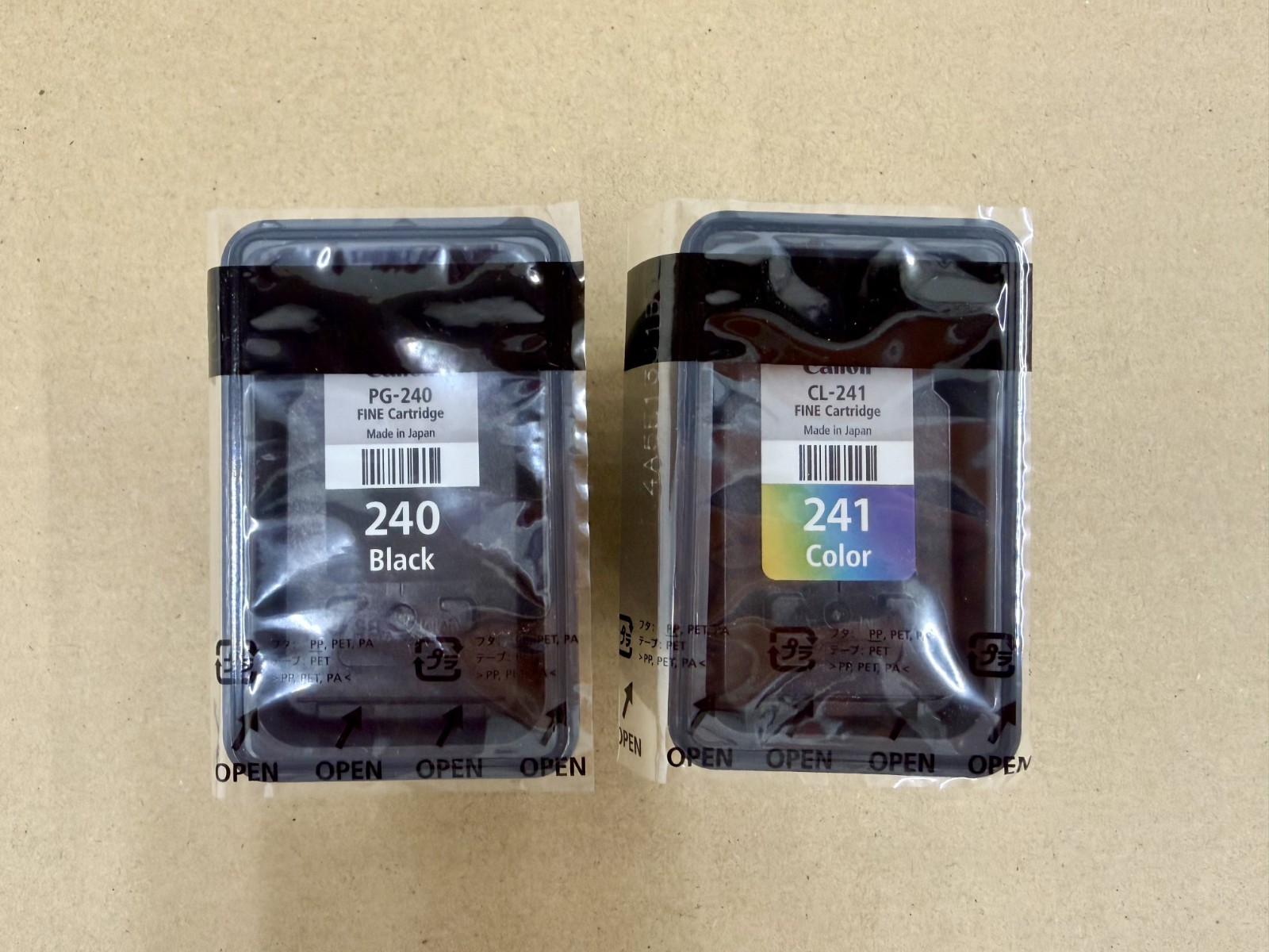 Genuine Canon PG-240+CL-241 Color Ink Cartridges--SEALED WITH 100% Ink Level