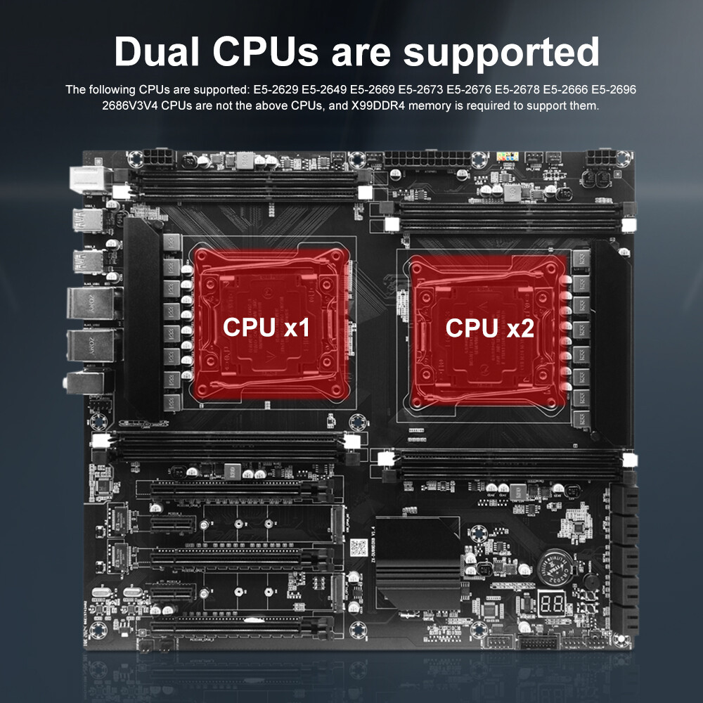 X99D3 Server-Grade Motherbpard Dual CPU, LGA2011-3, DDR3, E-ATX, Xeon E5 v3/v4