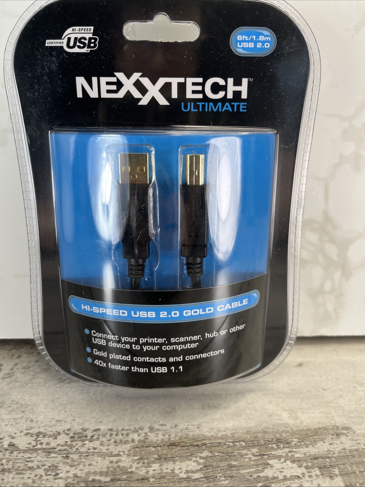 Nexxtech Ultimate 6 Ft / 1.8m Hi-Speed USB 2.0 Gold Cable