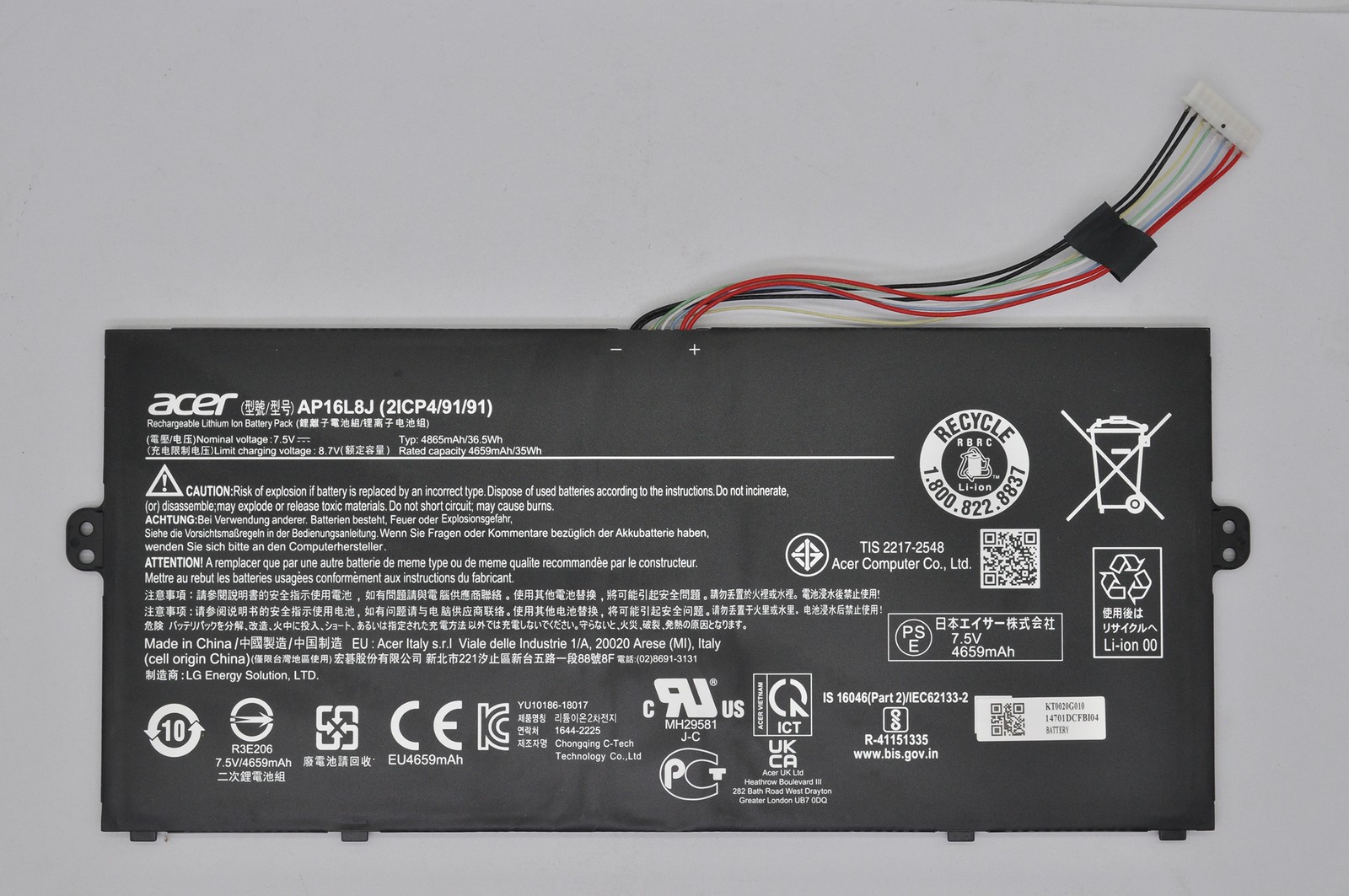 Genuine AP16L8J battery for Acer Chromebook Spin 311 CP311-3H-K2RJ CP311-2H-C679