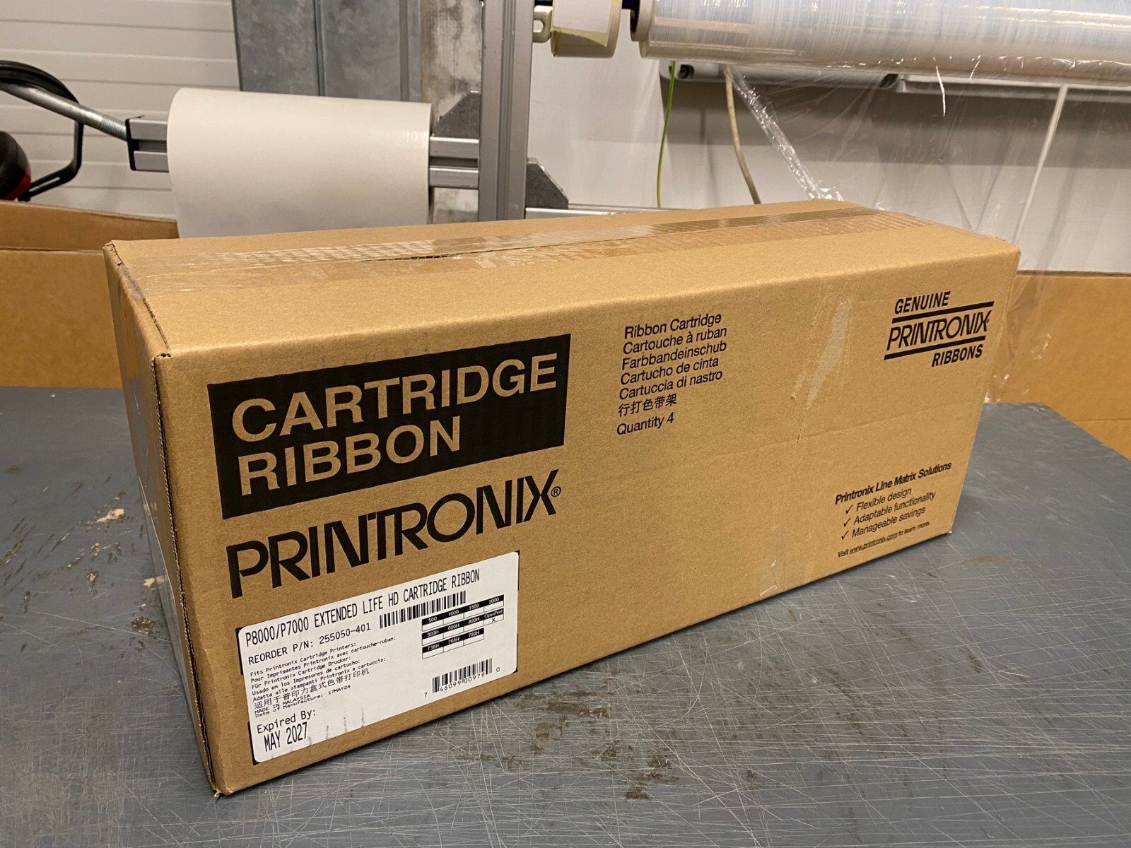 Printronix 255050-401 Extended Life HD Ribbon Cartridge, 4-Pack