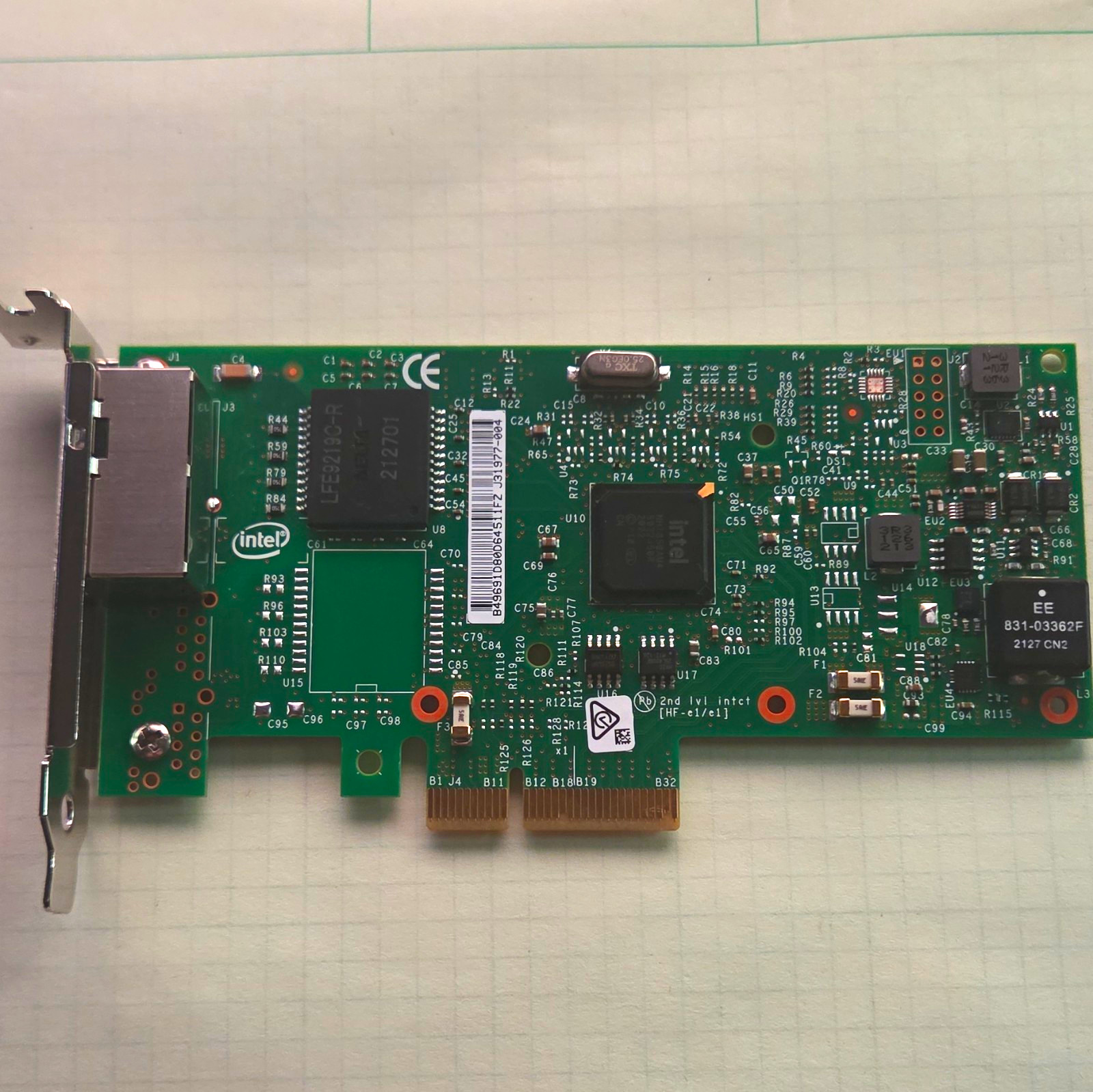 Intel I350-T2 Dual Port PCIe RJ-45 1GbE NIC for Lenovo ThinkSystem 03T8256