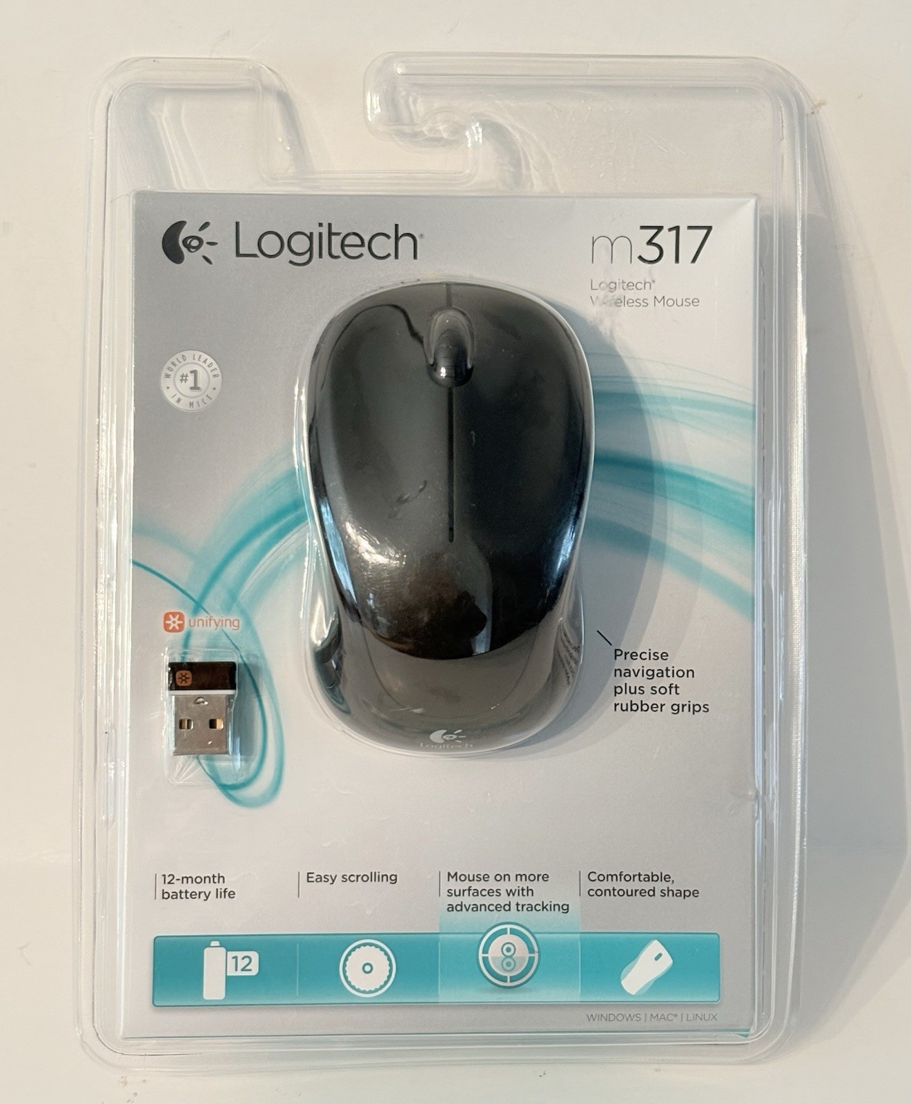 Logitech M317 Wireless Mouse USB Receiver NIP NEW