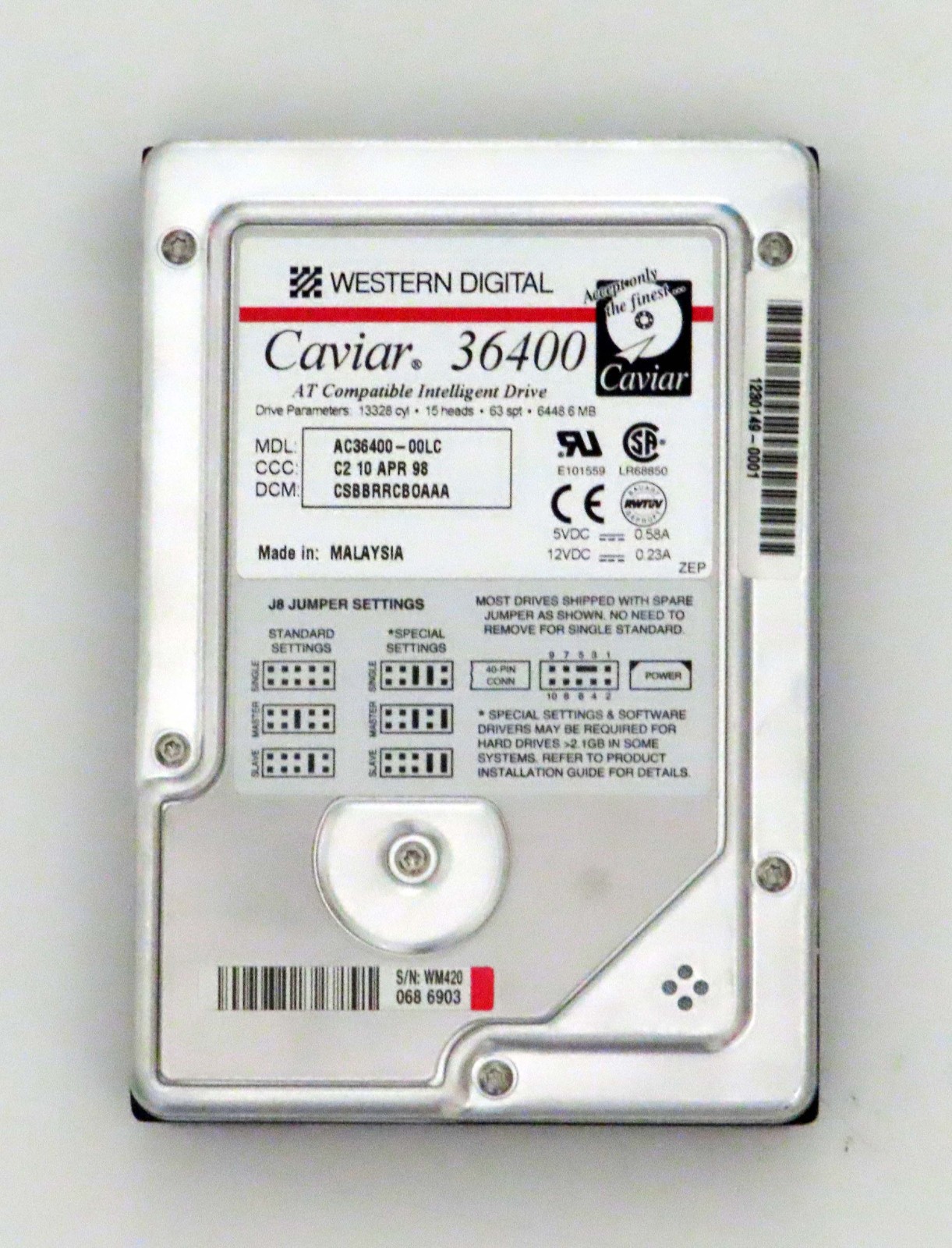 Vintage 3.5" Internal Desktop IDE PATA Hard Drive WD Seagate Maxtor 6.4GB 10GB