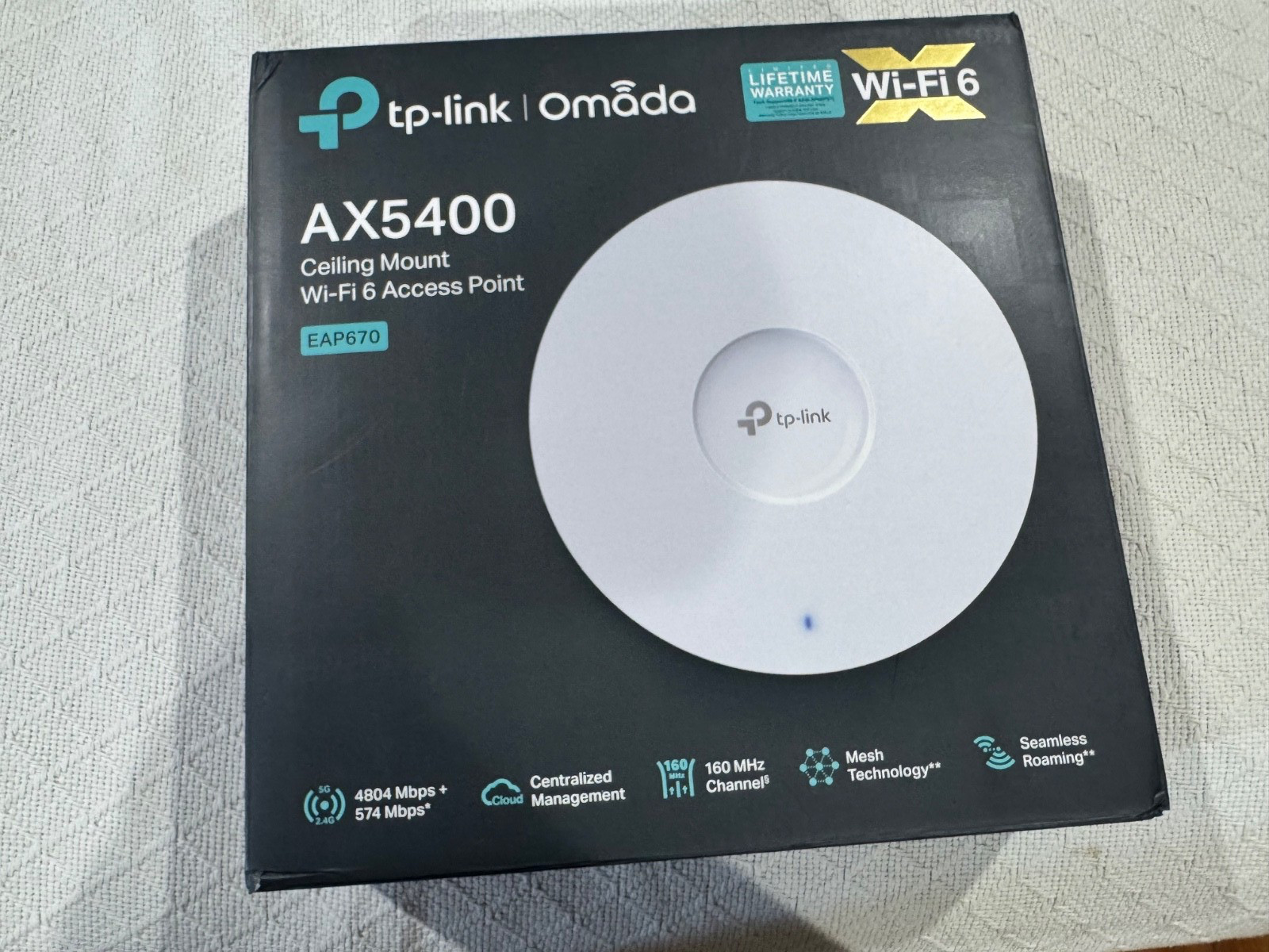 TP-LINK EAP670 AX5400 WiFi 6 Ceiling Mount PoE+ Wireless Access Point