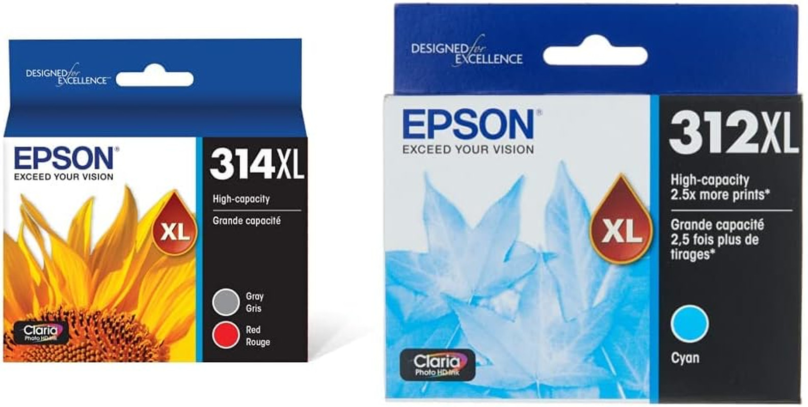 T314XL Claria Photo HD Ink - Multi-Pack & T312XL220 Claria Photo HD Cyan High Ca