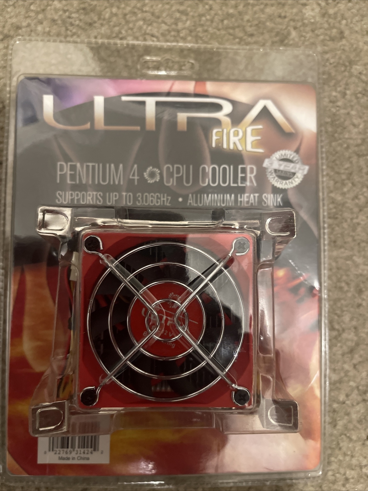 Ultra Fire Pentium 4 CPU Cooler Aluminum Heat Sink up to 3.06GHz 12V/0.18A  #478