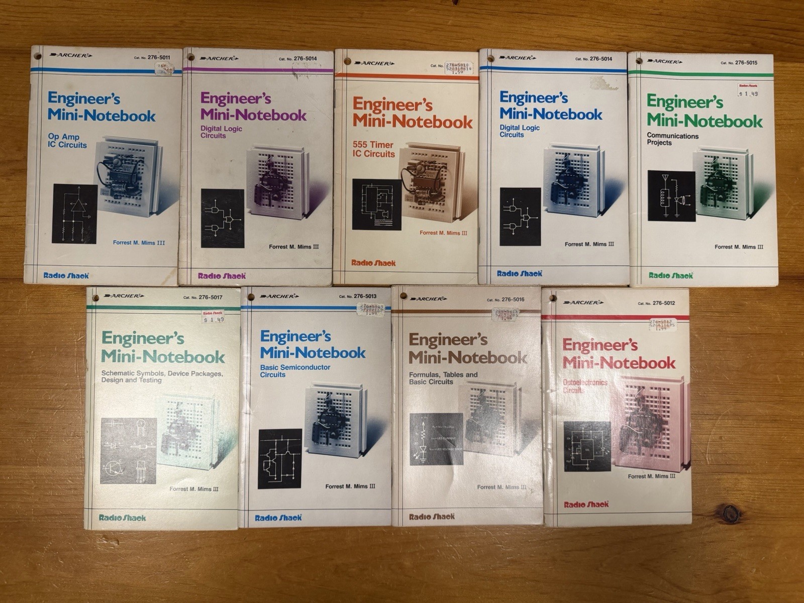 Lot of 9 Radio Shack/Archer Engineer's Mini-Notebooks by Forrest Mims III