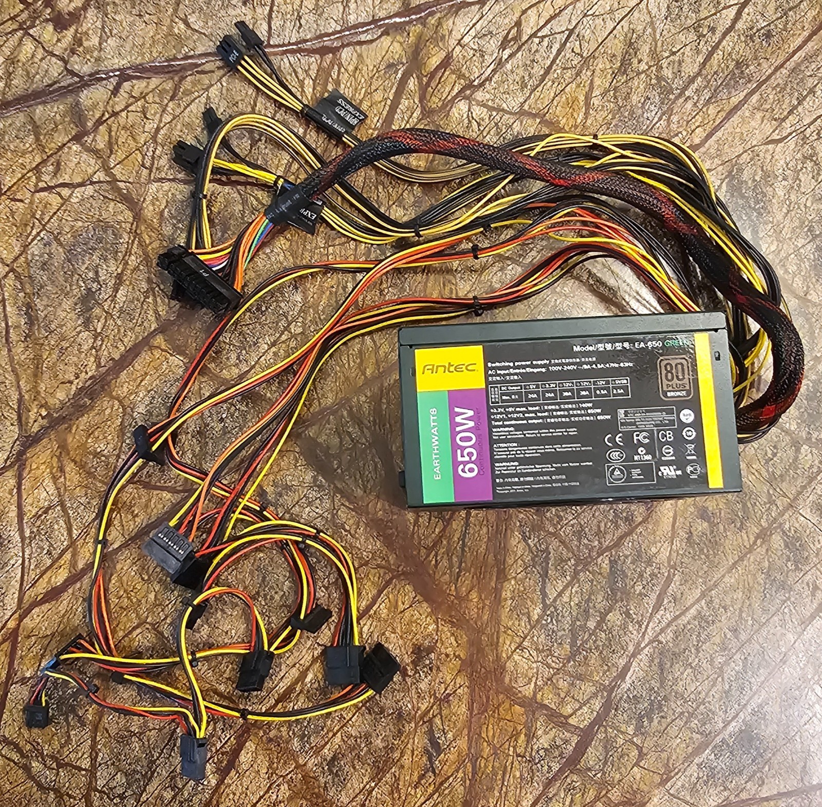 Antec EarthWatts EA-650 Green 650W ATX Power Supply PSU 80 Plus Bronze TESTED