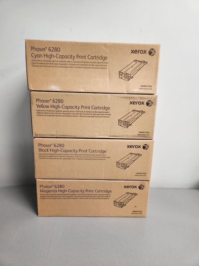 Xerox Phaser 6280 High Capacity Toner Cartridge Set Yellow Magenta Cyan Black