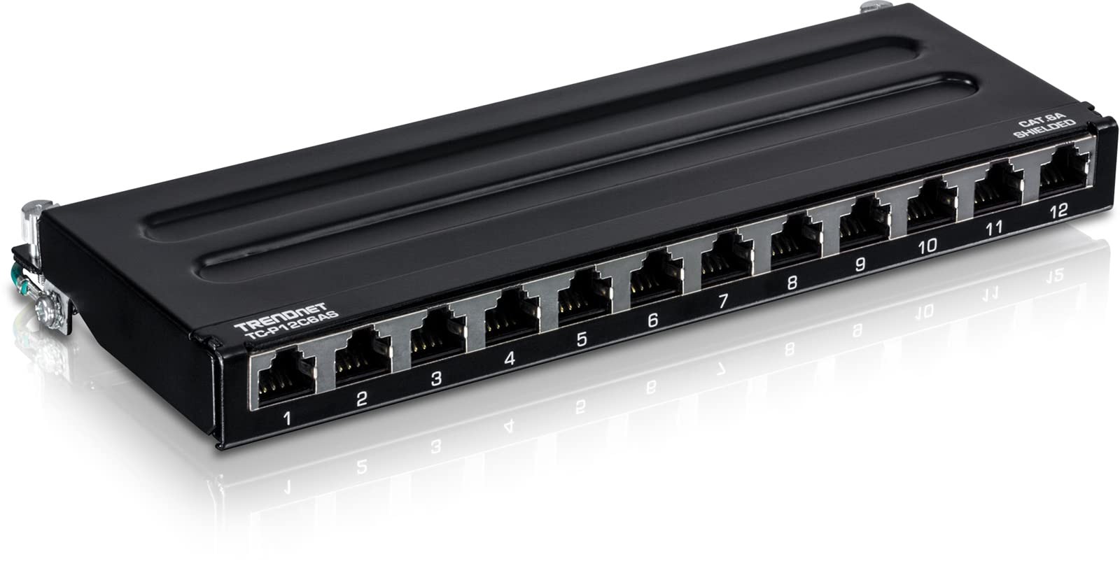 12-Port Cat6A Shielded Patch Panel, 10G Ready,TC-P12C6AS