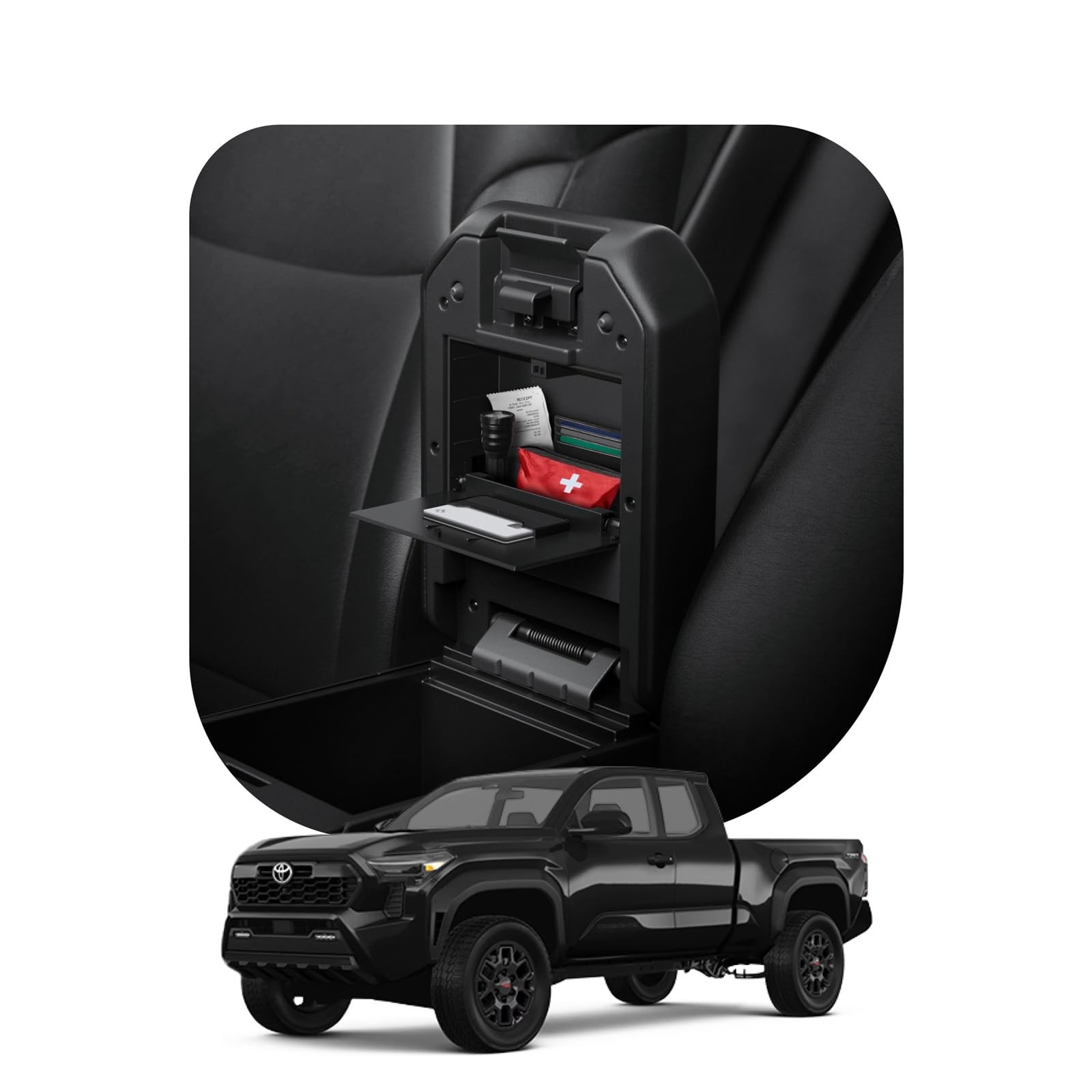 Spigen One-Touch Center Console Hidden Storage Box Designed for Toyota Tacoma an