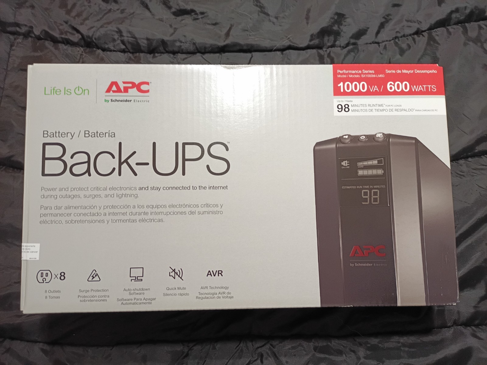 APC - Back-UPS Pro 1000VA Battery Back-Up System - Surge Protector -Black - NEW