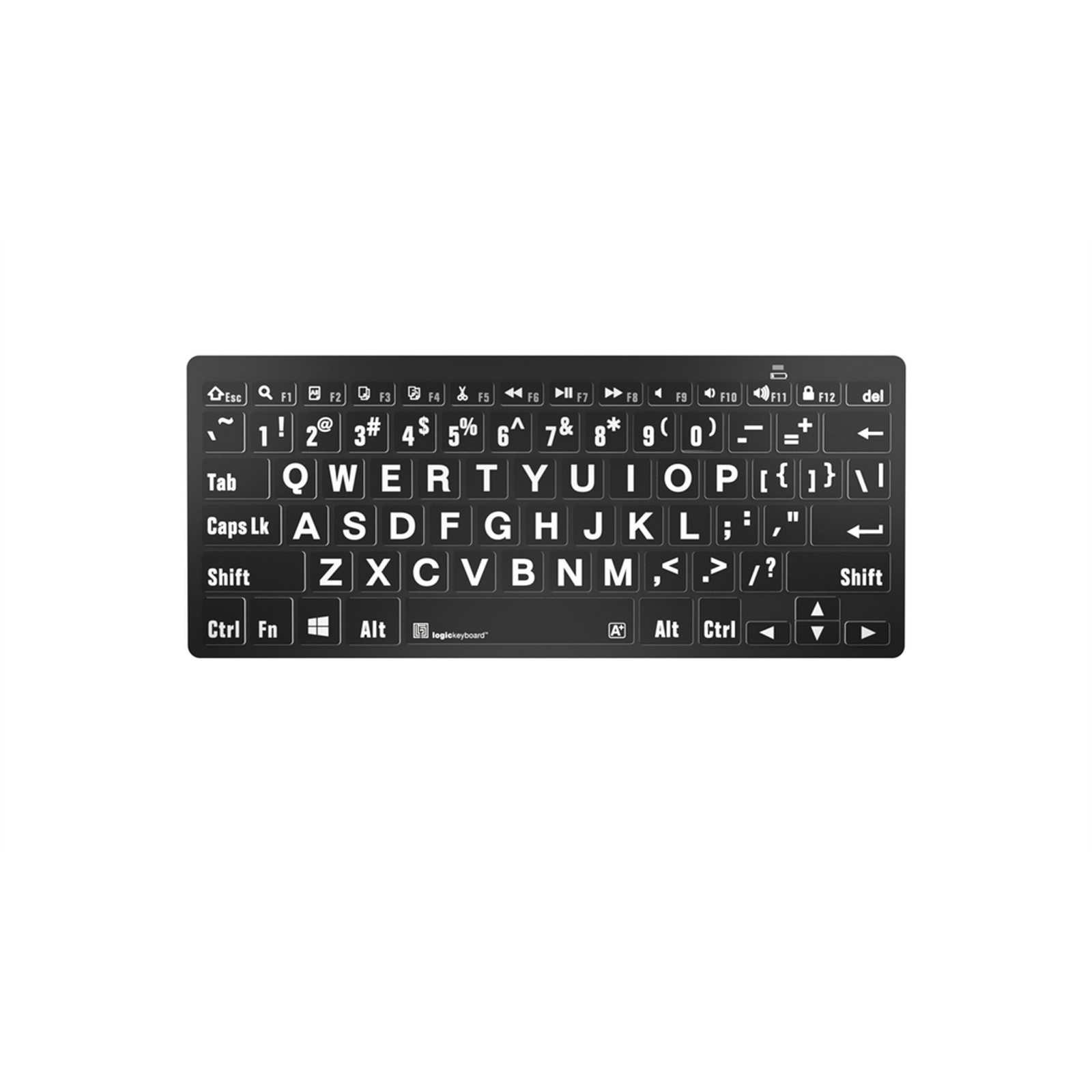 Logickeyboard XLPrint Bluetooth White on Black PC Keyboard