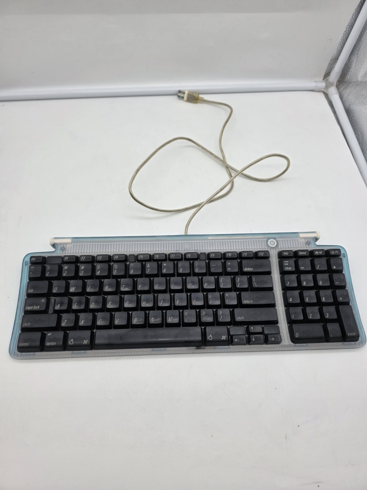 Vintage Apple Teal Blue Model M2452 USB Wired Keyboard Tested Works