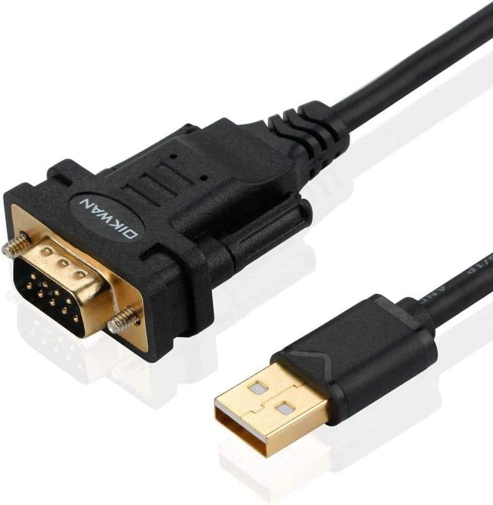 USB to RS232 DB9 Serial Cable Male Converter Adapter with FTDI 10FT, Black 
