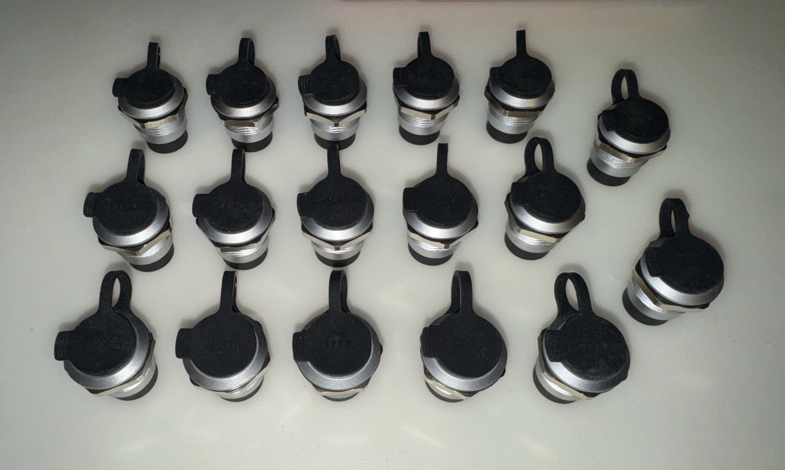USED SET of  17 (seventeen)  panel mounting  RJ45  female-female couplers