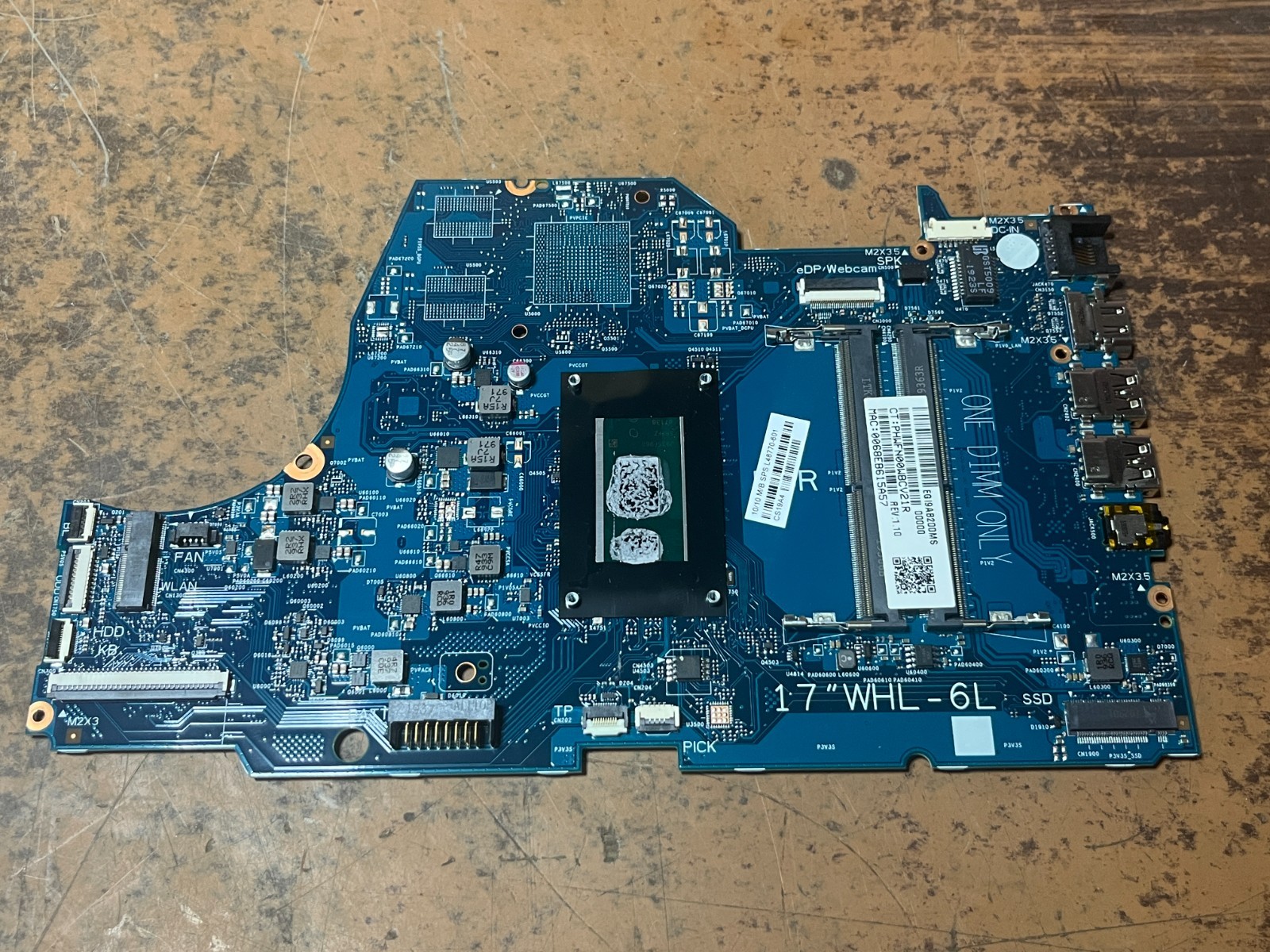 L48770-601 GENUINE HP MOTHERBOARD INTEL I3-8145U 17-BY 17-BY1061ST SERIES