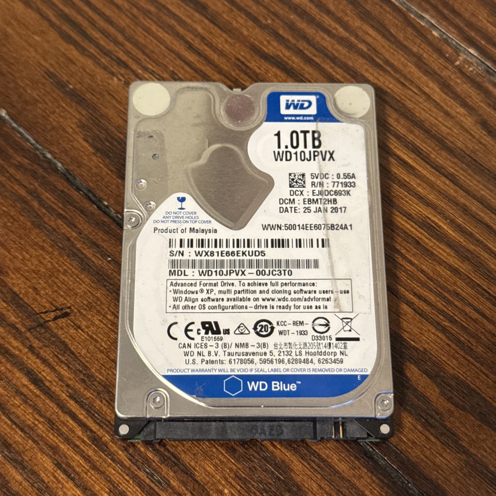 Western Digital  WD Blue WD10JPVX 2.5" 5400RPM 1.0TB SATA Internal HDD