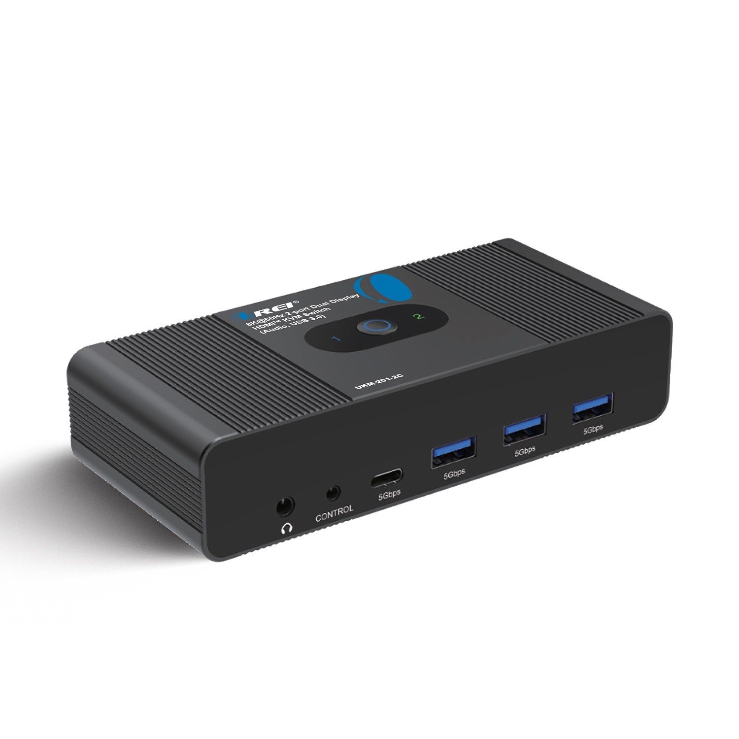OREI 8K@60Hz 2-port Dual Display HDMI™ KVM Switch (Audio, USB 3.0) (UKM-201-2C)