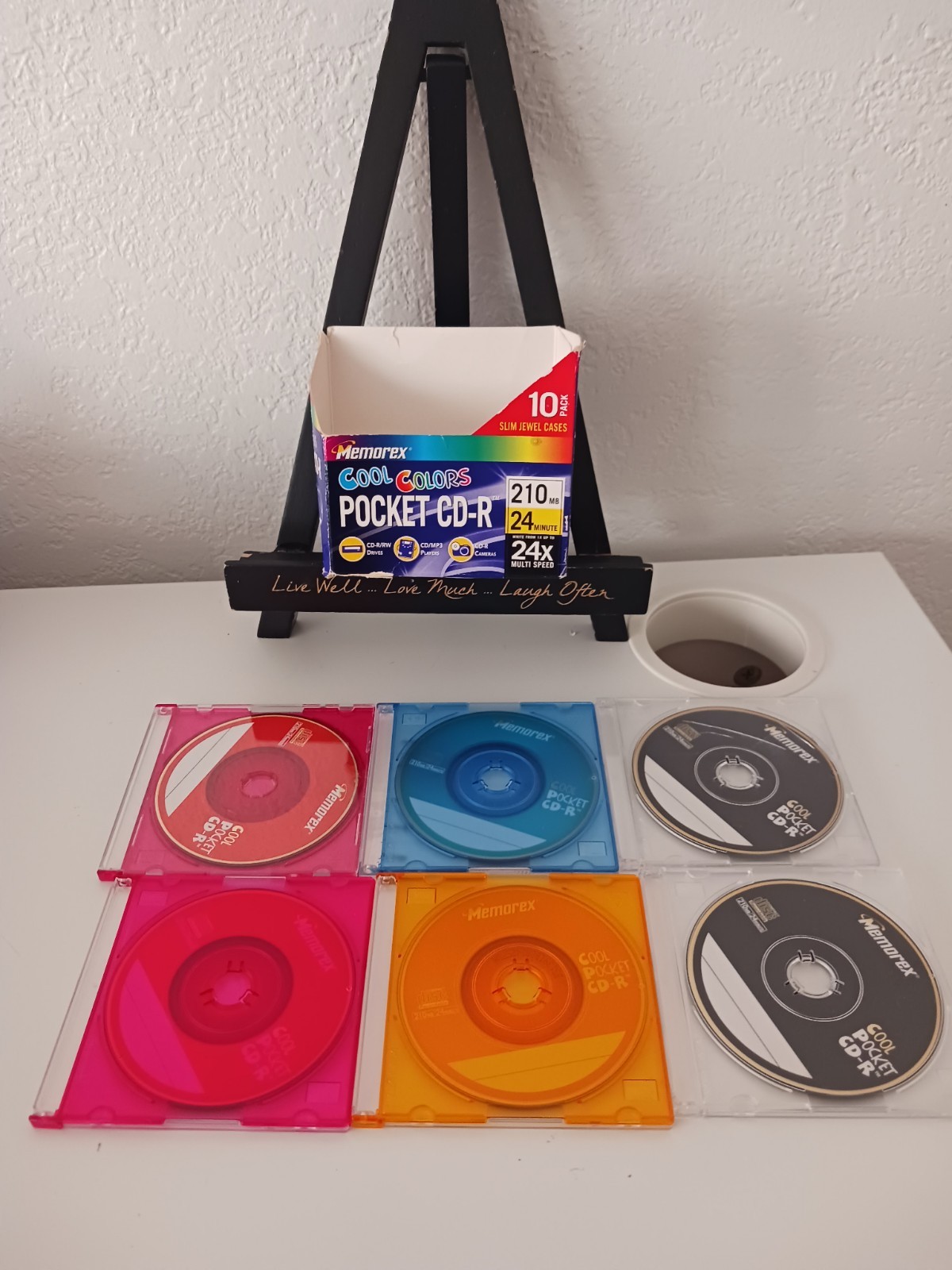 Memorex 6-Pack Cool Colors Pocket CD-R (210MB/24Min./Up To 24x Multi Speed) 