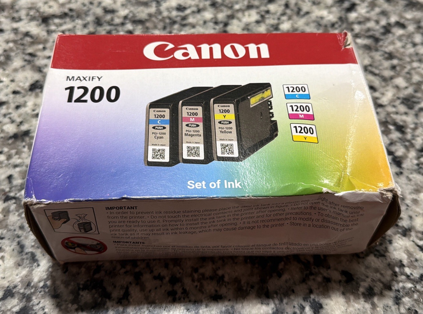 NEW Sealed Box- Canon PGI-1200 (9232B005) Tri-Color Ink Cartridge Value Pack