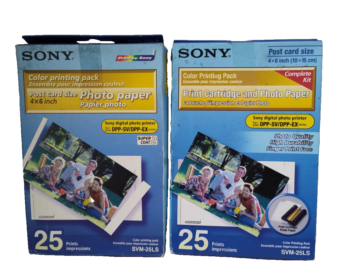 SONY SVM-25LS Color - 4x6 - Printing Pack Paper & Cartridge - Set of 2 -
