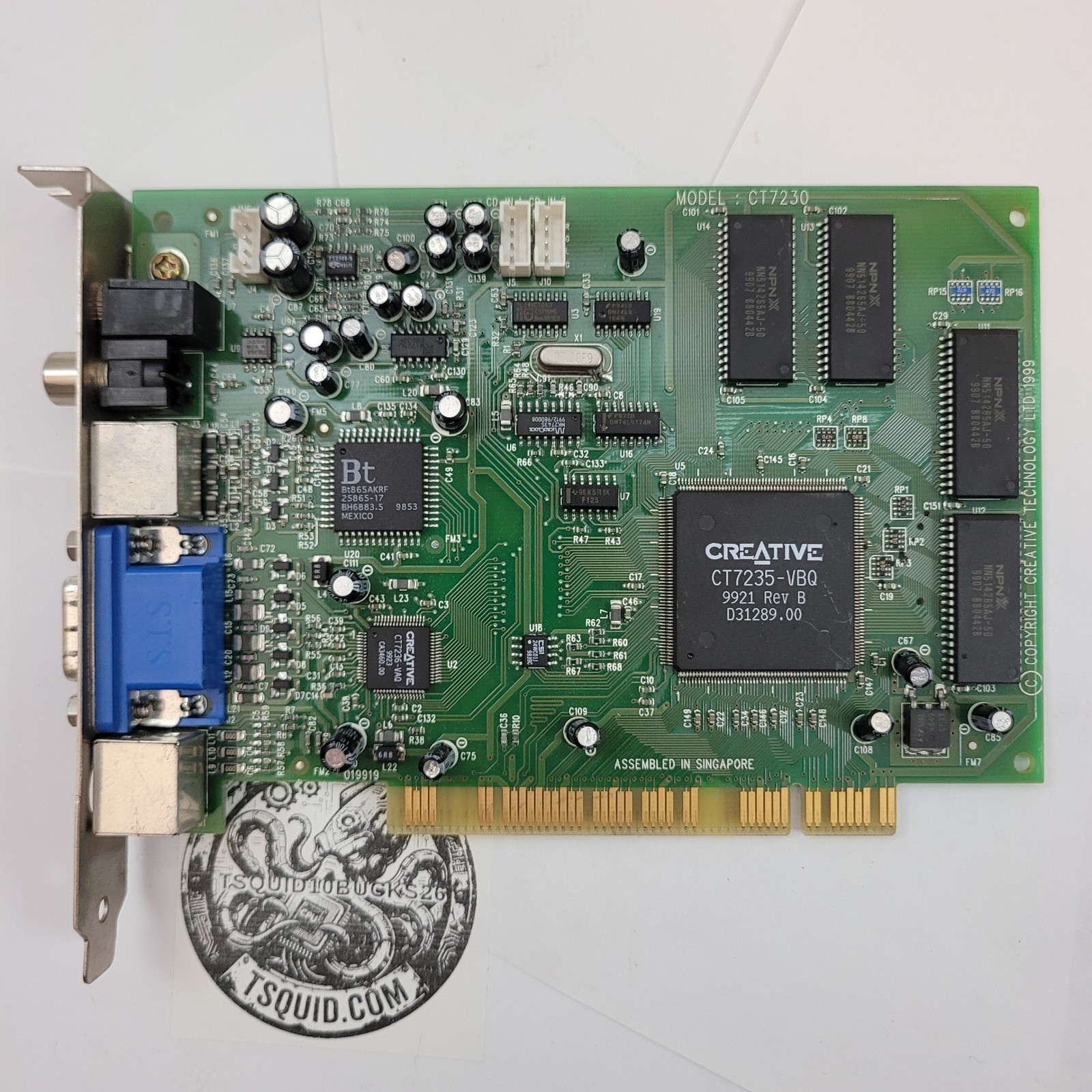 Creative Labs Video Capture Card CT7230 PCI CT7235-VBQ Bt865AKRF Vintage 1999