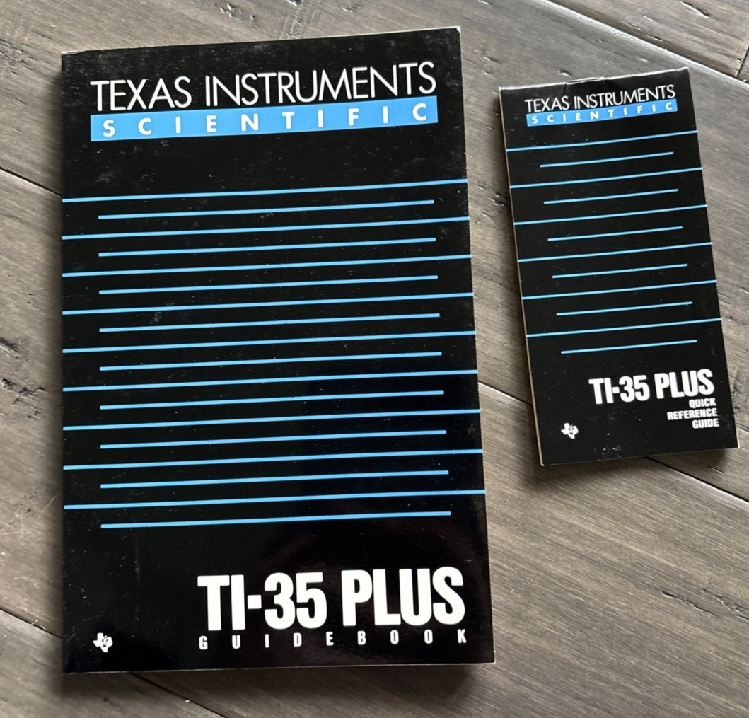 Texas Instruments 1986 Guide Books Quick Reference TI-35 Plus Vintage-NEW