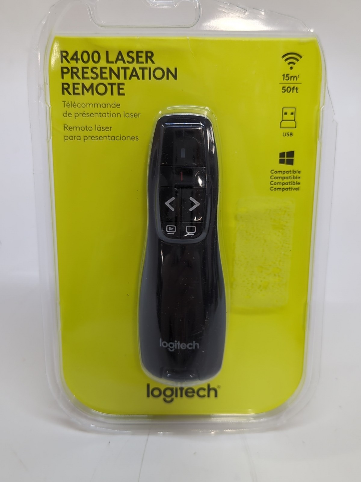 Logitech R400 2.4GHz Wireless Laser Presentation Remote Black 910-001354