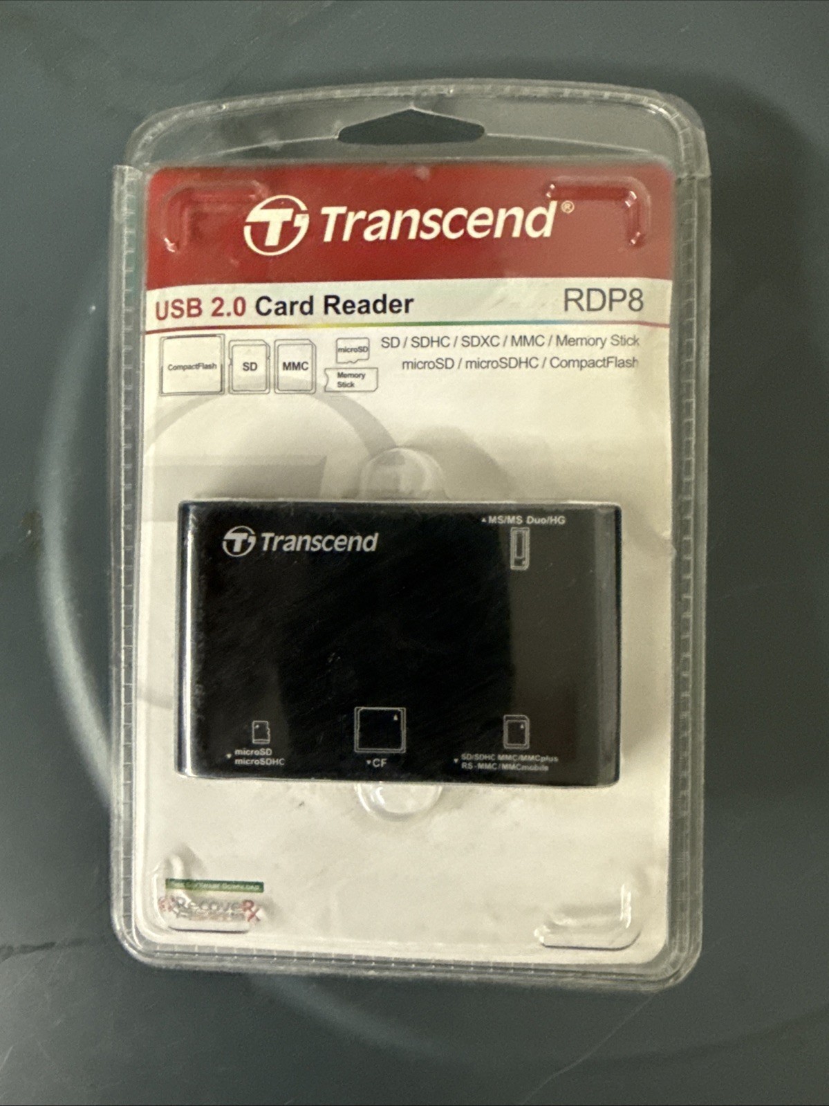 NEW Transcend  USB 2.0  Card Reader RDP8  New