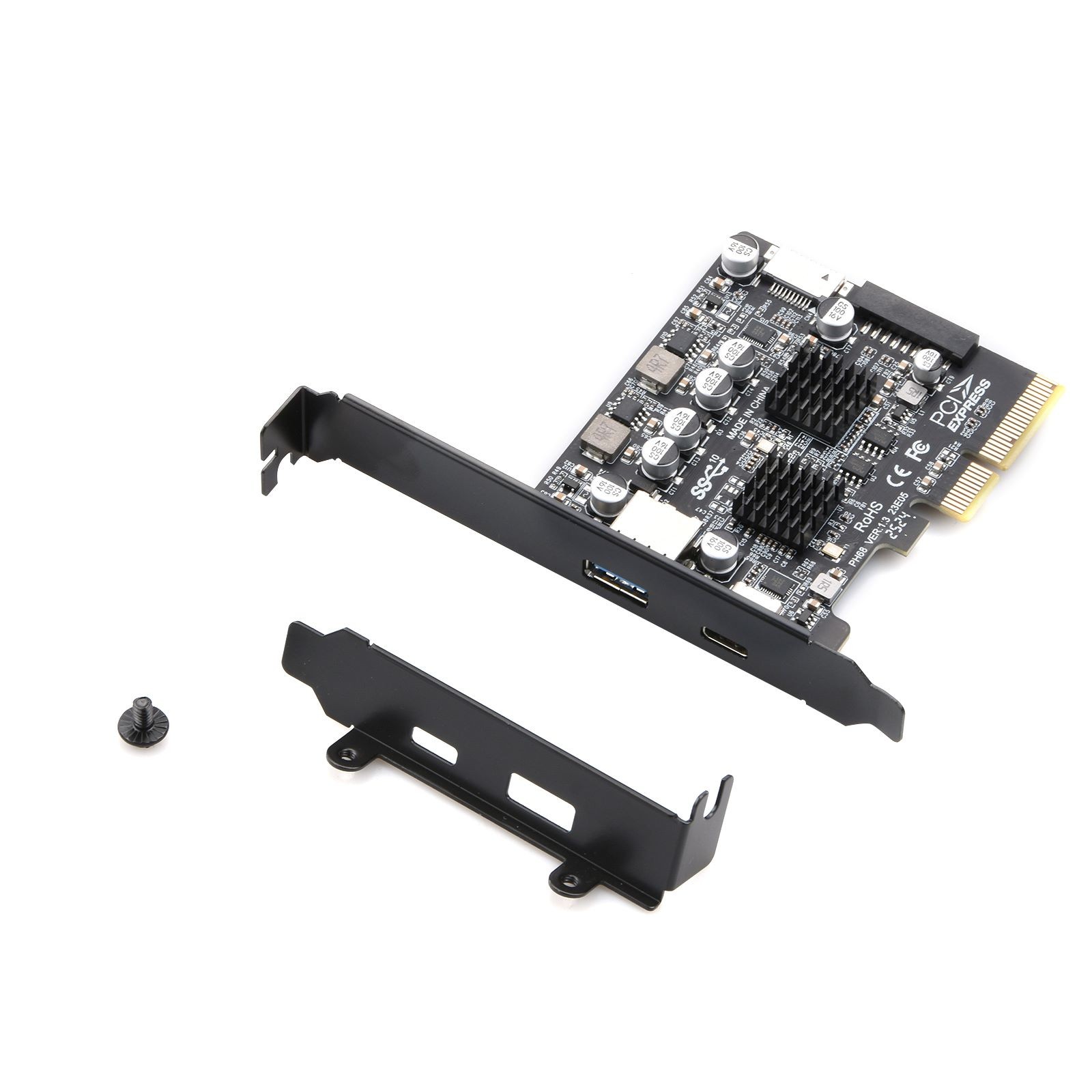 PCIe to USB 3.2 Gen2 Adapter 10 Gbps Expansion Card With Dual 2.2A Ports