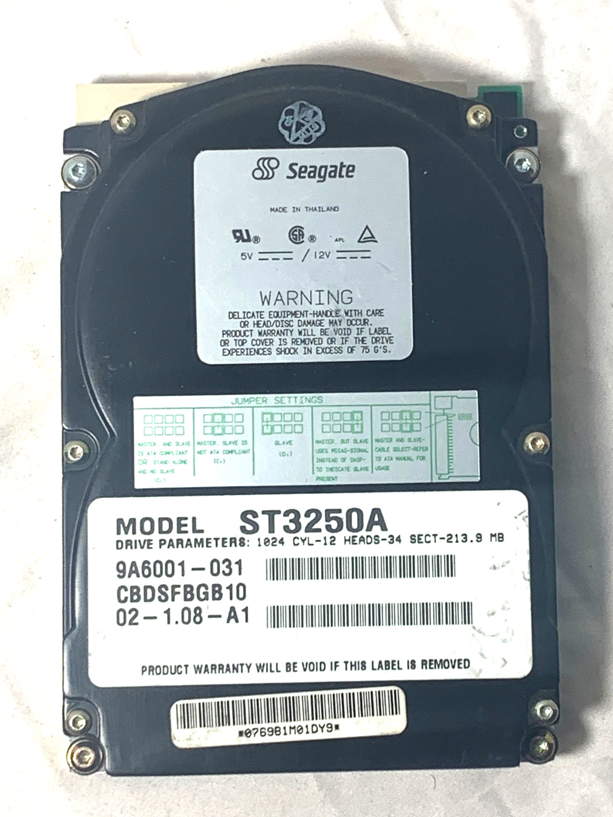 Seagate ST3250A 3.5" 213MB Hard Disk Drive