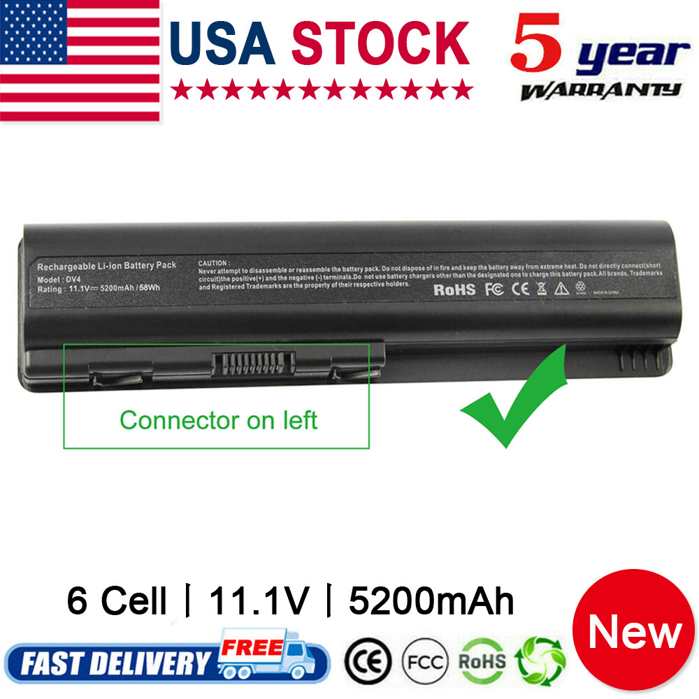 6 Cell DV4 dv5 dv6 Notebook Battery for HP 484170-001 EV06 hstnn-c51c CQ50 CQ60
