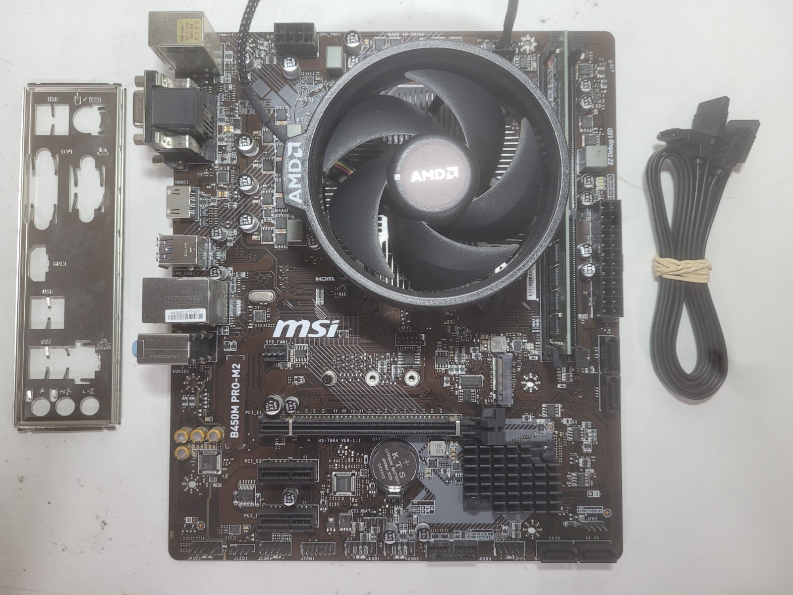 MSI B450M Pro-M2 Motherboard Ryzen 5 2400G, 8GB RAM, IO Shield #2152