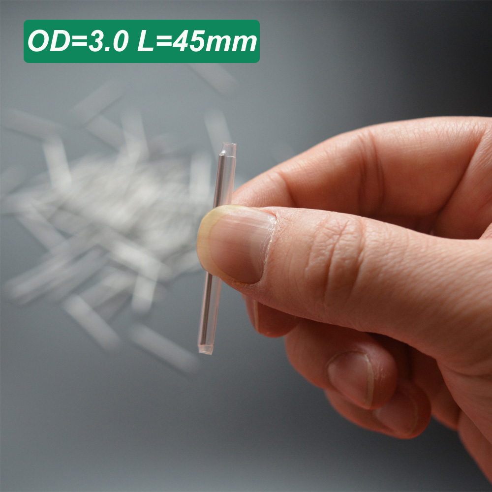 1000pcs￠3.0 45mm Fiber Optic Fusion Splice Protector Protection Sleeves, Clear