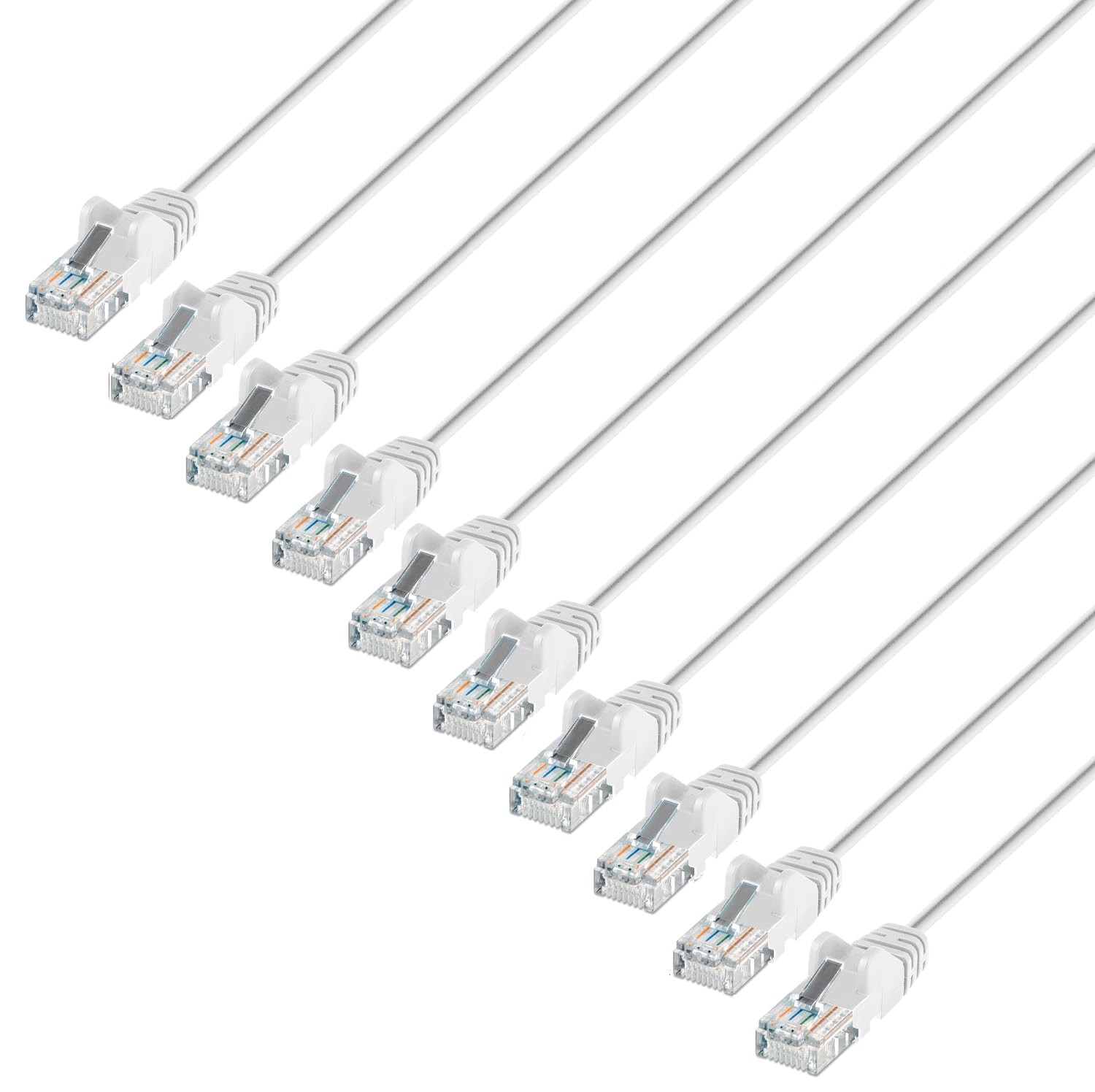 Intellinet Slim Cat6 Ethernet Network Patch Cable – 10-Pack - 10Gbps & 250MHz...