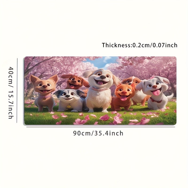 1pc Large-sized Esports Gaming Mouse Pad Featuring an Adorable Group of Puppie