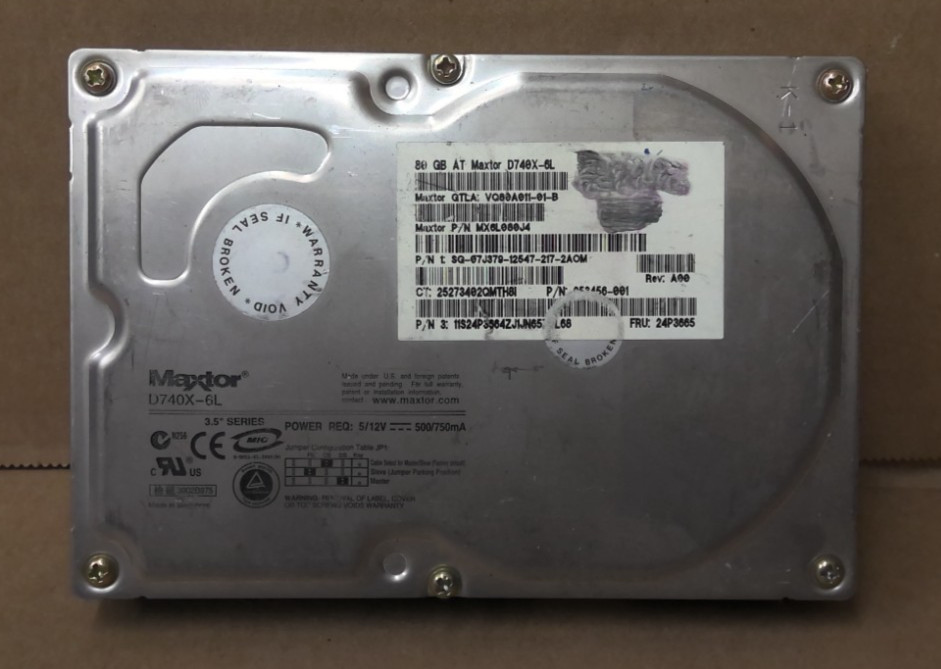Maxtor D740X-6L IDE Hard Drive, 80 GB - Tested
