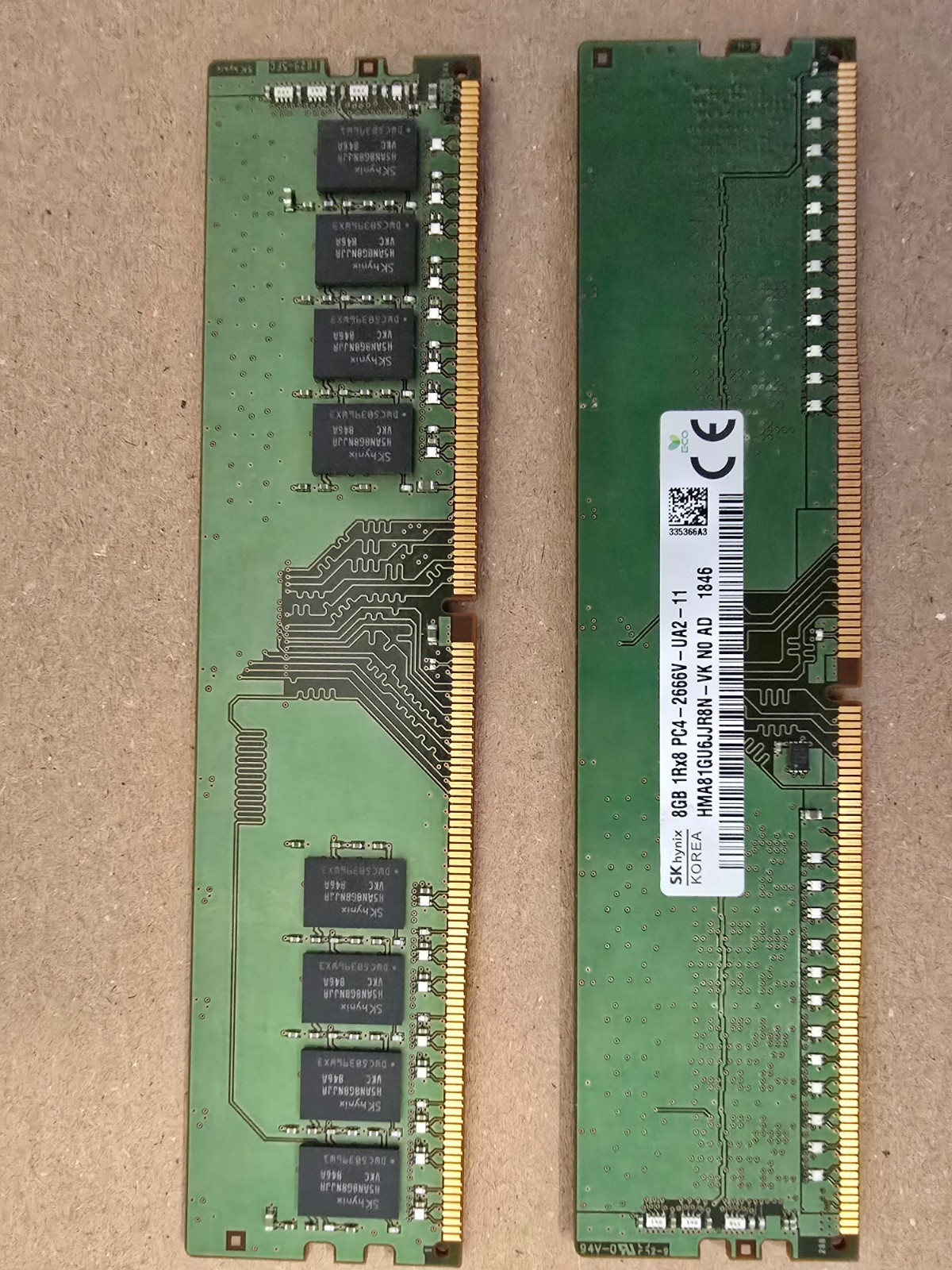 SK hynix 8GB DDR4-2666 PC4-21300 1Rx8 UDIMM Desktop RAM HMA81GU6JJR8N-VK - USED