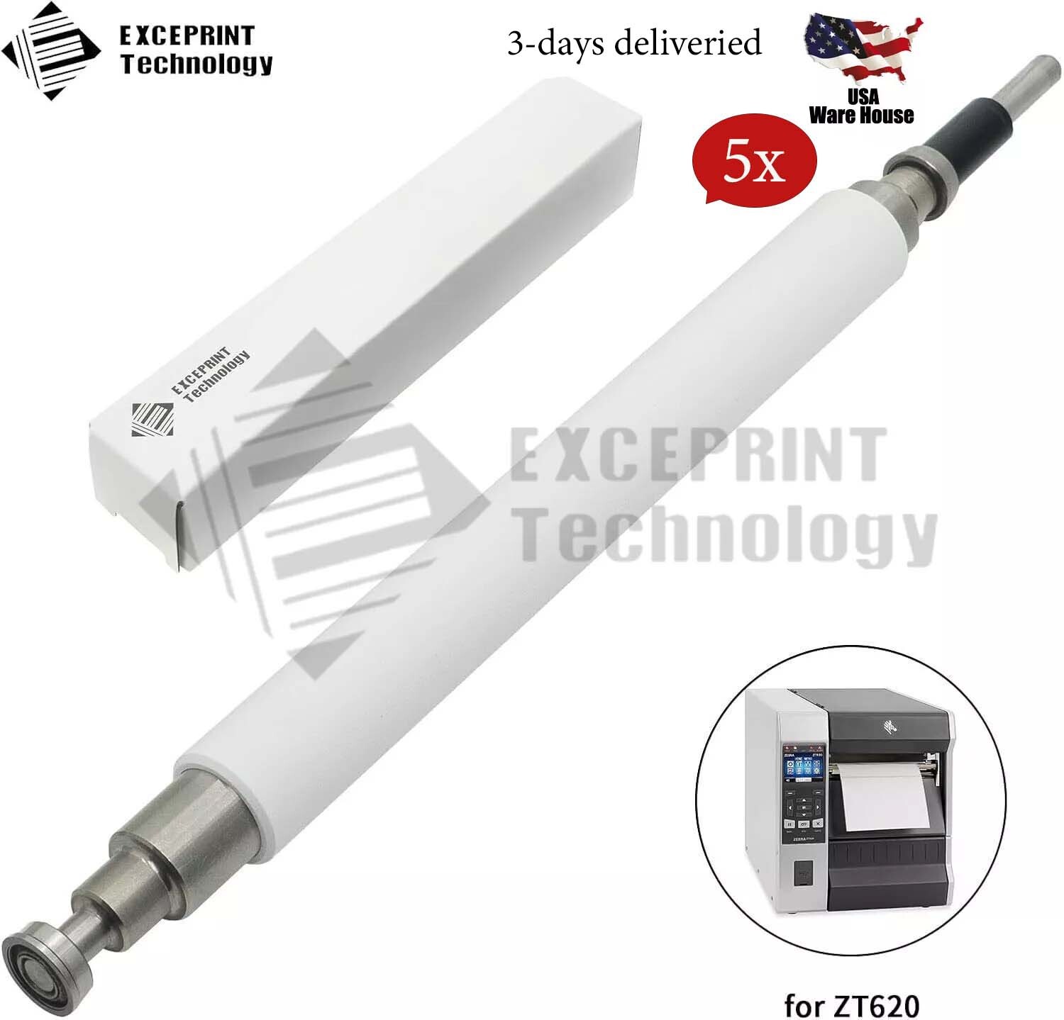 5x P1083320-033 Transfer Platen Roller for Zebra ZT620 Thermal Barcode Printer