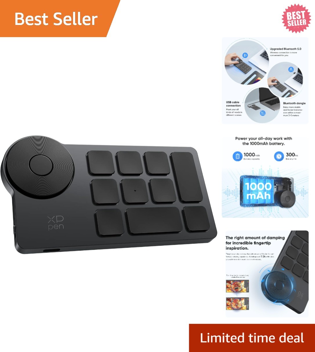XPPen Mini Keydial Wireless Shortcut Keyboard: Customize Your Editing Experience