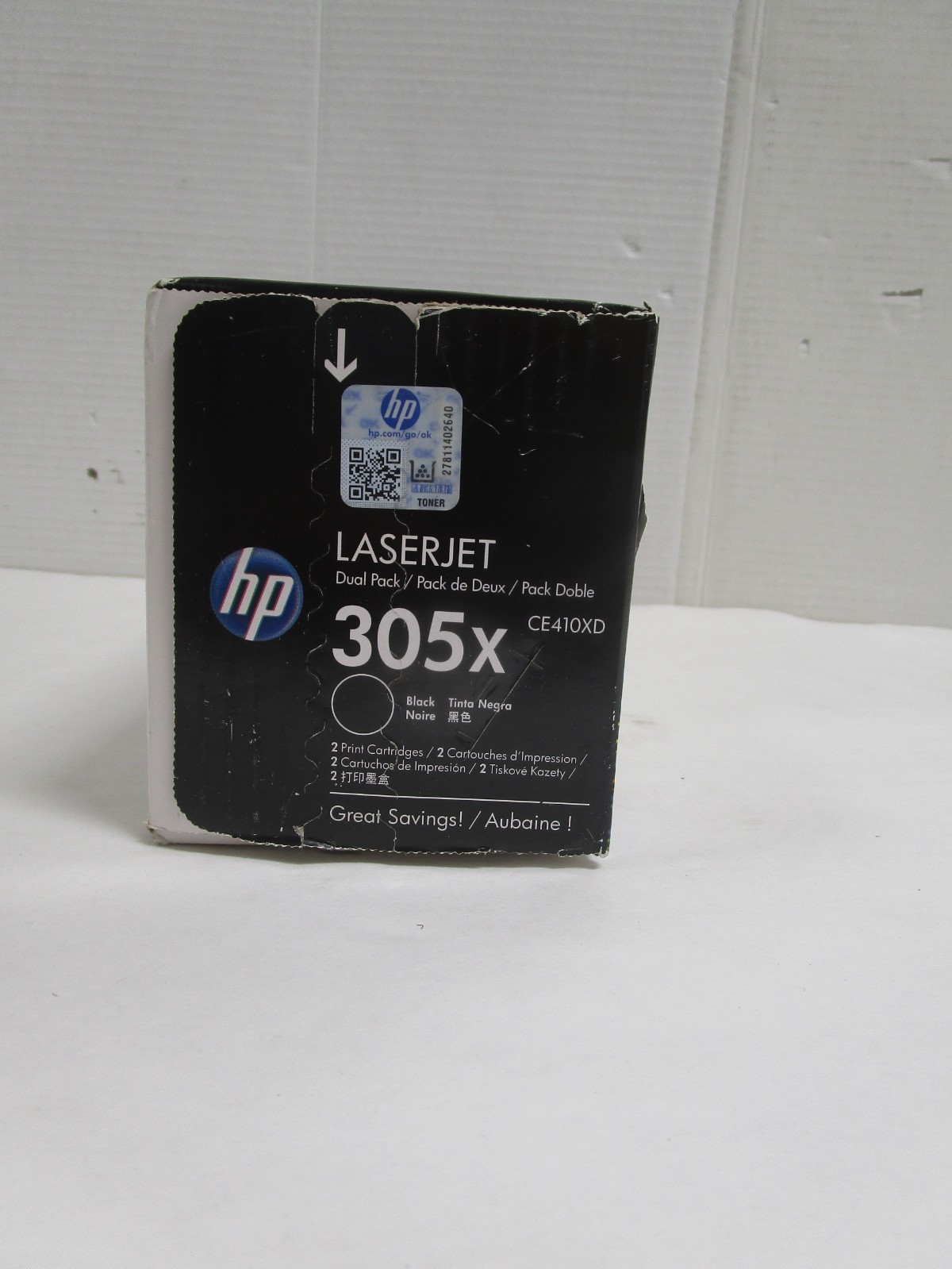 1-HP 305X CE410XD Black OEM High Yield LaserJet Toner Cartridge DAMAGED BOX NEW