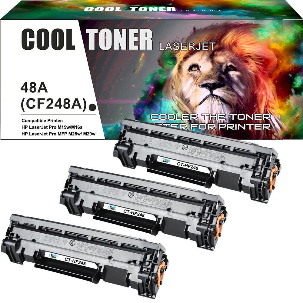 3PK Premium CF248A Toner Cartridge For HP 48A Laserjet Pro M15W M29W M28W MFP
