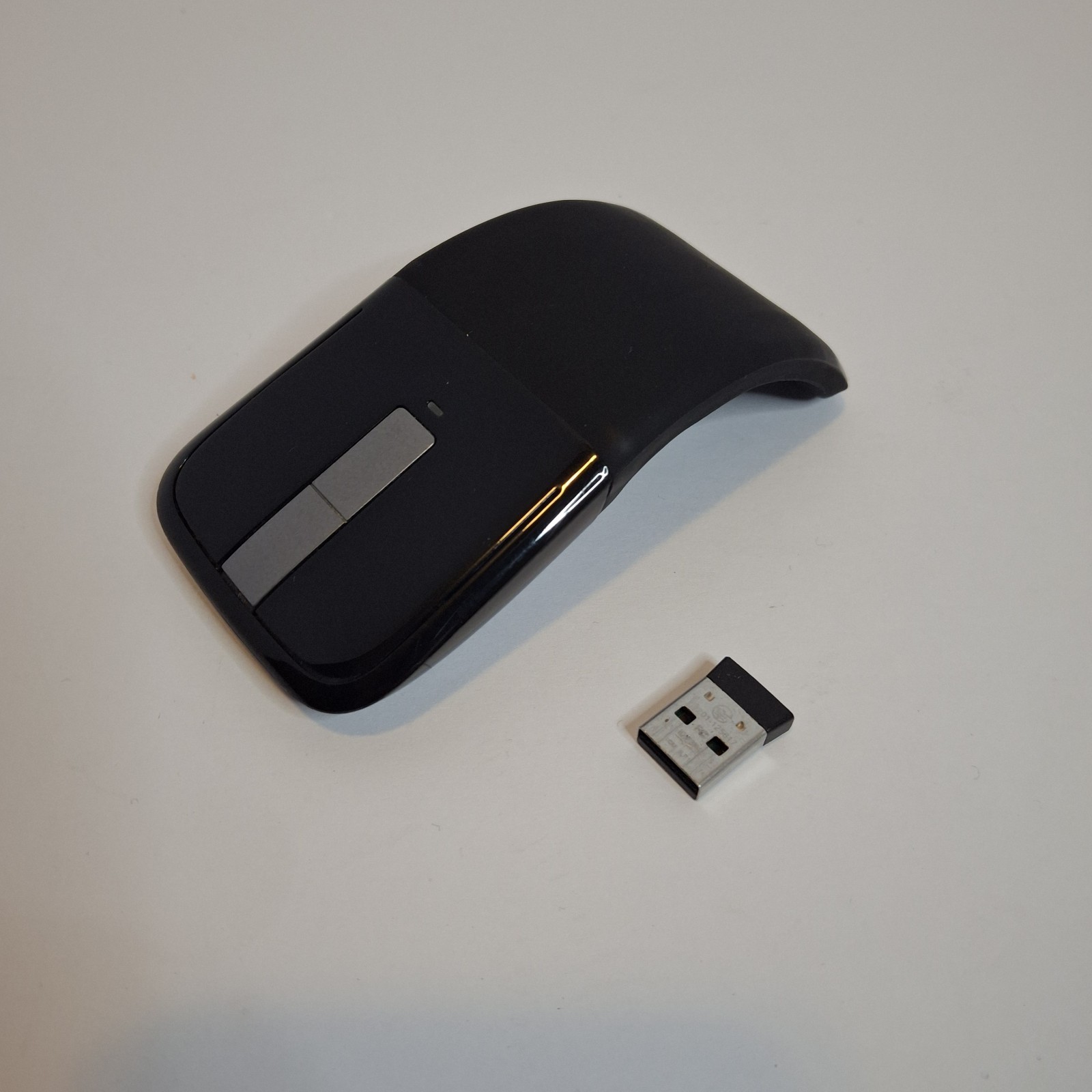 Microsoft Arc Touch Mouse 1428 Black Wireless BlueTrack USB Receiver Tested Work