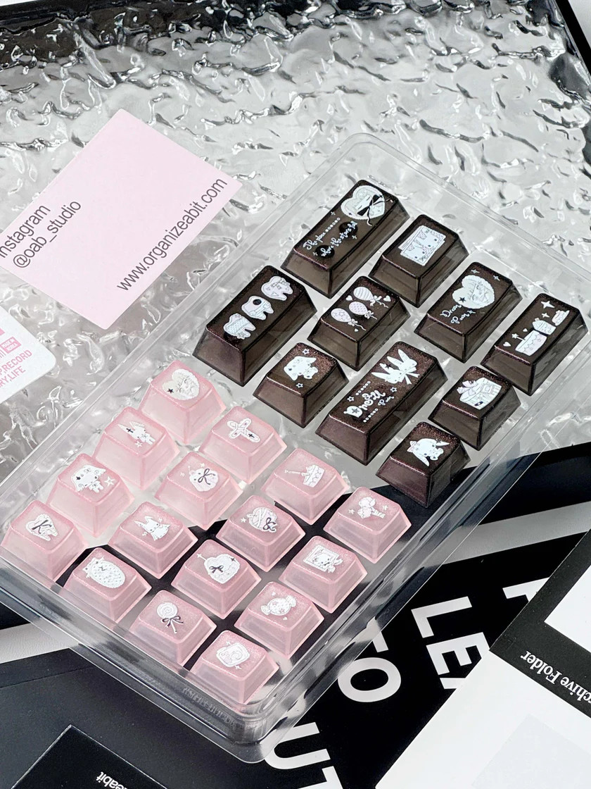 MocooLab Bunny Plaid  Keycaps(PC Extra Keys,Cherry Profile,26keys)